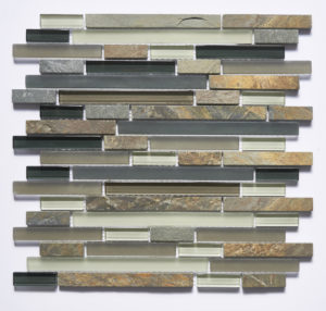 Glass and Stone Blend Linear Mosaics-Marine- by Lint Tile