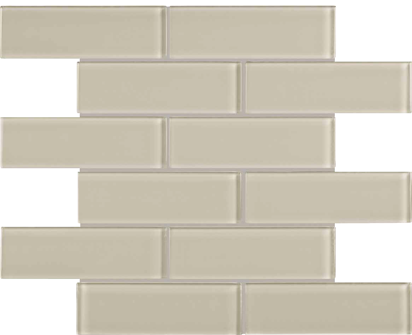 2x6 Riva Glass Brick Mosaic- Beige