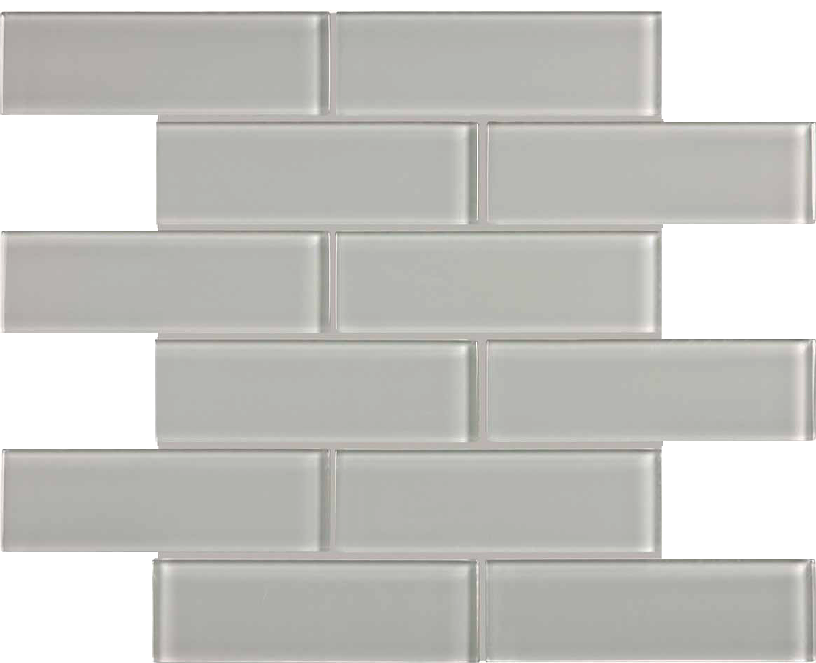2x6 Riva Glass Brick Mosaic- Grey