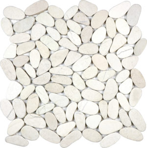 Serenity Ivory Flat Pebble Mosaics