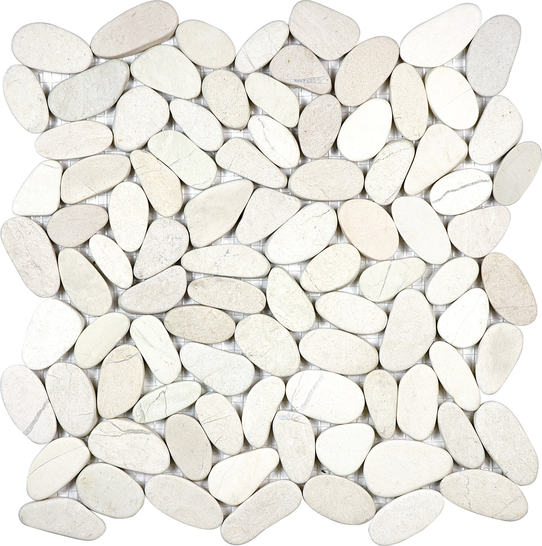 Serenity Ivory Flat Pebble Mosaics