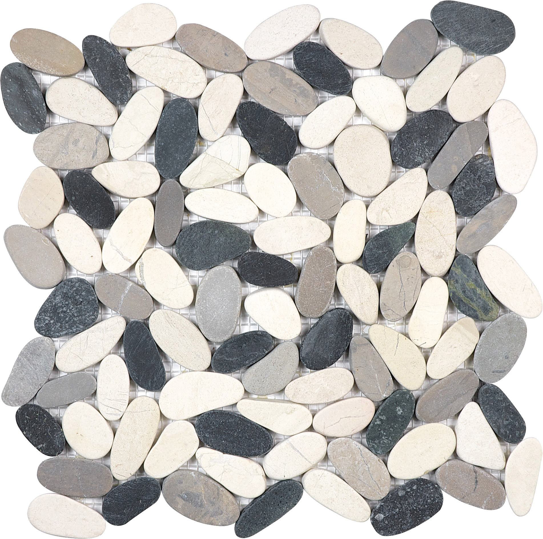Tranquil Cool Blend Flat Pebble Mosaics