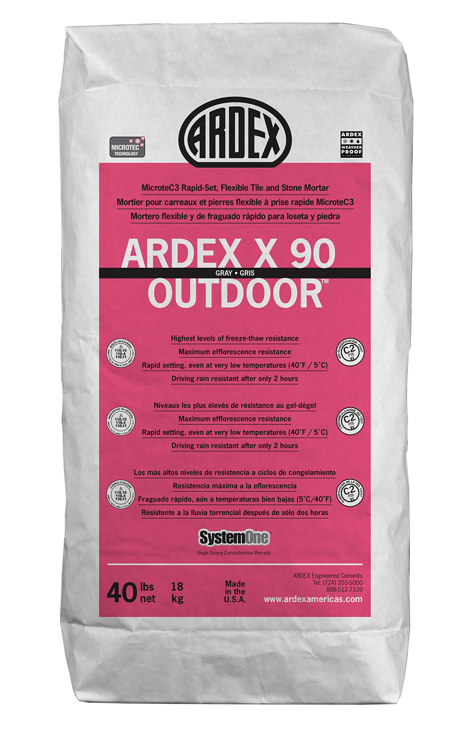 Ardex Flexible Tile and Stone Mortar X90- Outdoor Gris - Lint Tile