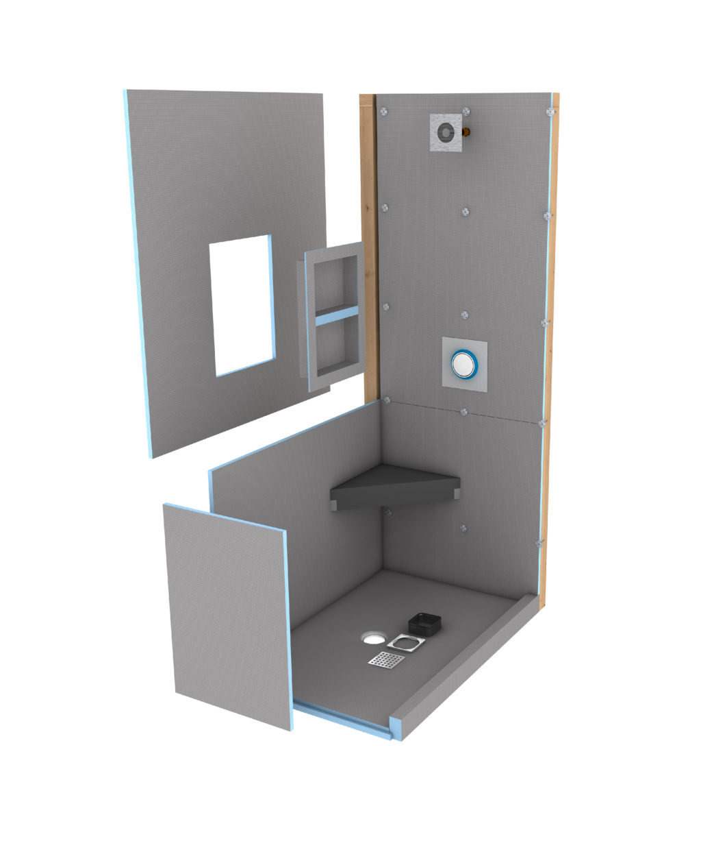 Wedi Fundo Primo Shower Kit Constructed
