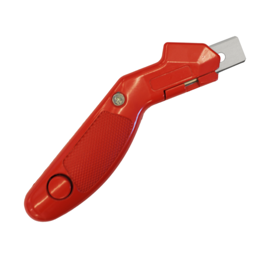 Carpet Knife - Push Button. Opens with push of button. Textured, non-slip handle. Blade storage in handle.