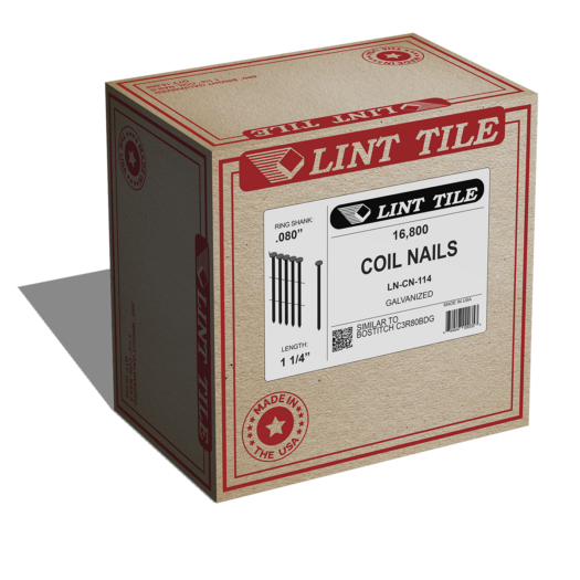 1 1/4 IN 0080 BRIGHT RING COIL NAILS - 16800 PER CTN