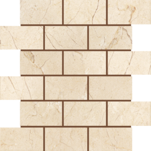Alicante Cream Ceramics 2x4 Brick Mosaics on a 12x12 Sheet