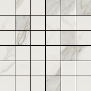 Earth Calacatta Gold Porcelain 2x2 Mosaic on a 12x12 Sheet
