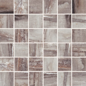 Fossil Wood Grey Porcelain 2x2 Mosaics on a 12x12 Sheet