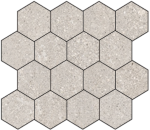 Mont Blanc Beige Porcelain 3x3 Hexagonal Mosaic on a 10.25" x 11.75"