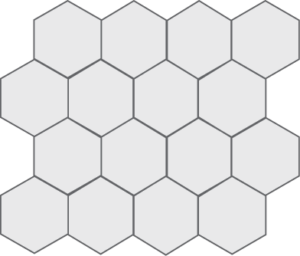 Polar Style White Porcelain, 3x3 Hexagonal Mosaics on a 10.25x11.75 Sheet