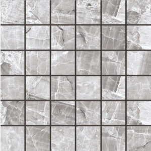 Queenstone Ash Porcelain Tile - 2x2 Mosaics on a 12x12 Sheet