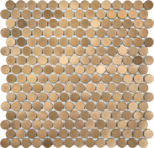 Satin Metals Bronze Penny Round Mosaics on a 12x12 Sheet