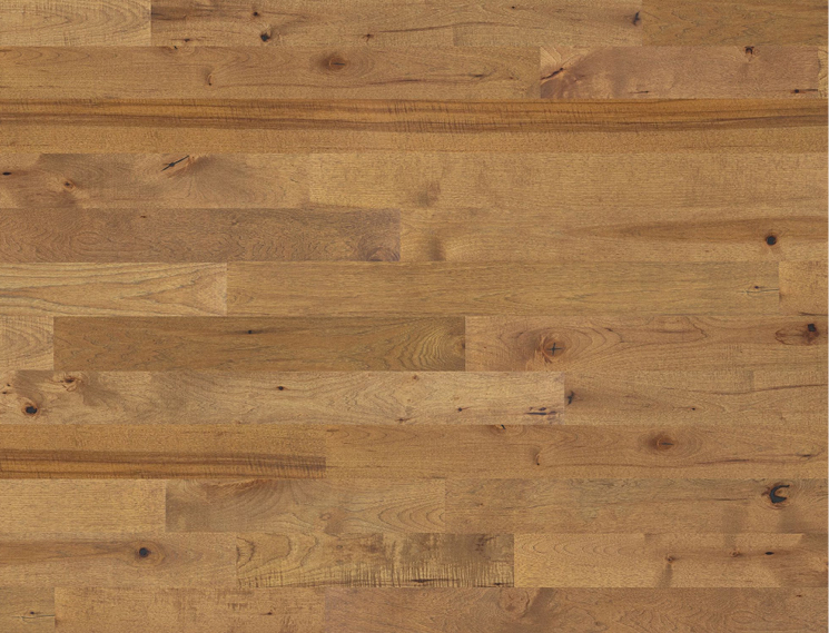 Three Rivers Hickory Mesquite 3/4” x 3 1/4” & 5” Solid 1/2” x 5.4” Engineered Smooth Texture Wood Flooring
