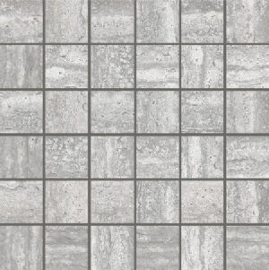 Travertino Gray Porcelain 2x2 Mosaics on 12x12 Sheet