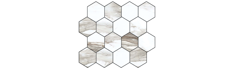 Classica Grigio 3x3 Porcelain Hexagonal Mosaic