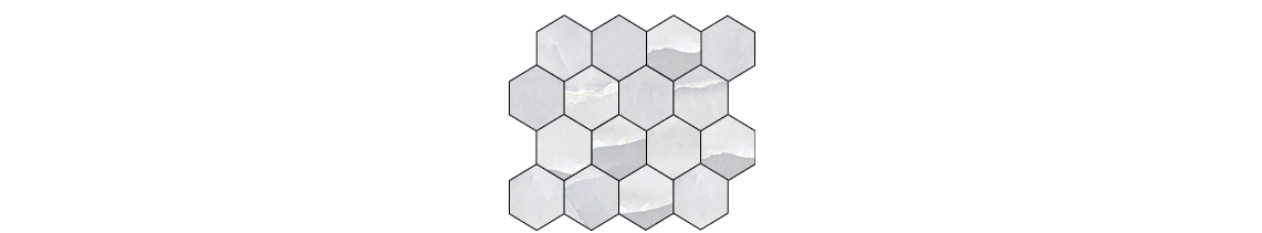 Era Mystic Gray 3x3 Hexagonal Mosaic