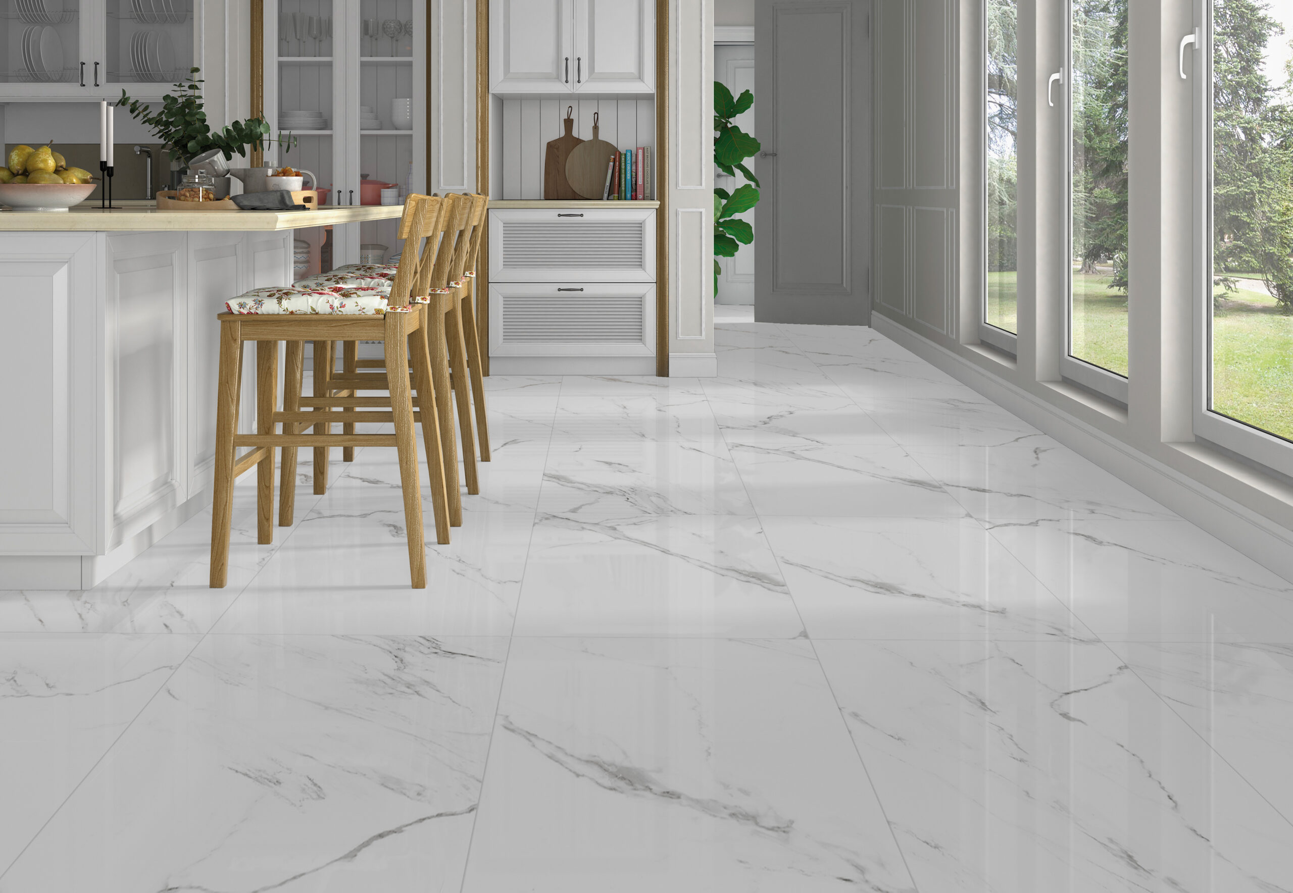 Cipriani-Enhanced-Carrara-White-3600 - Lint Tile