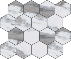 Adiago Gris 3x3 Hexagonal Porcelain Mosaic