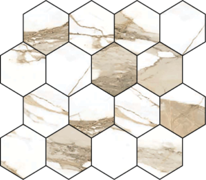 Classica Crema 3x3 Hexagonal Porcelain Mosaic