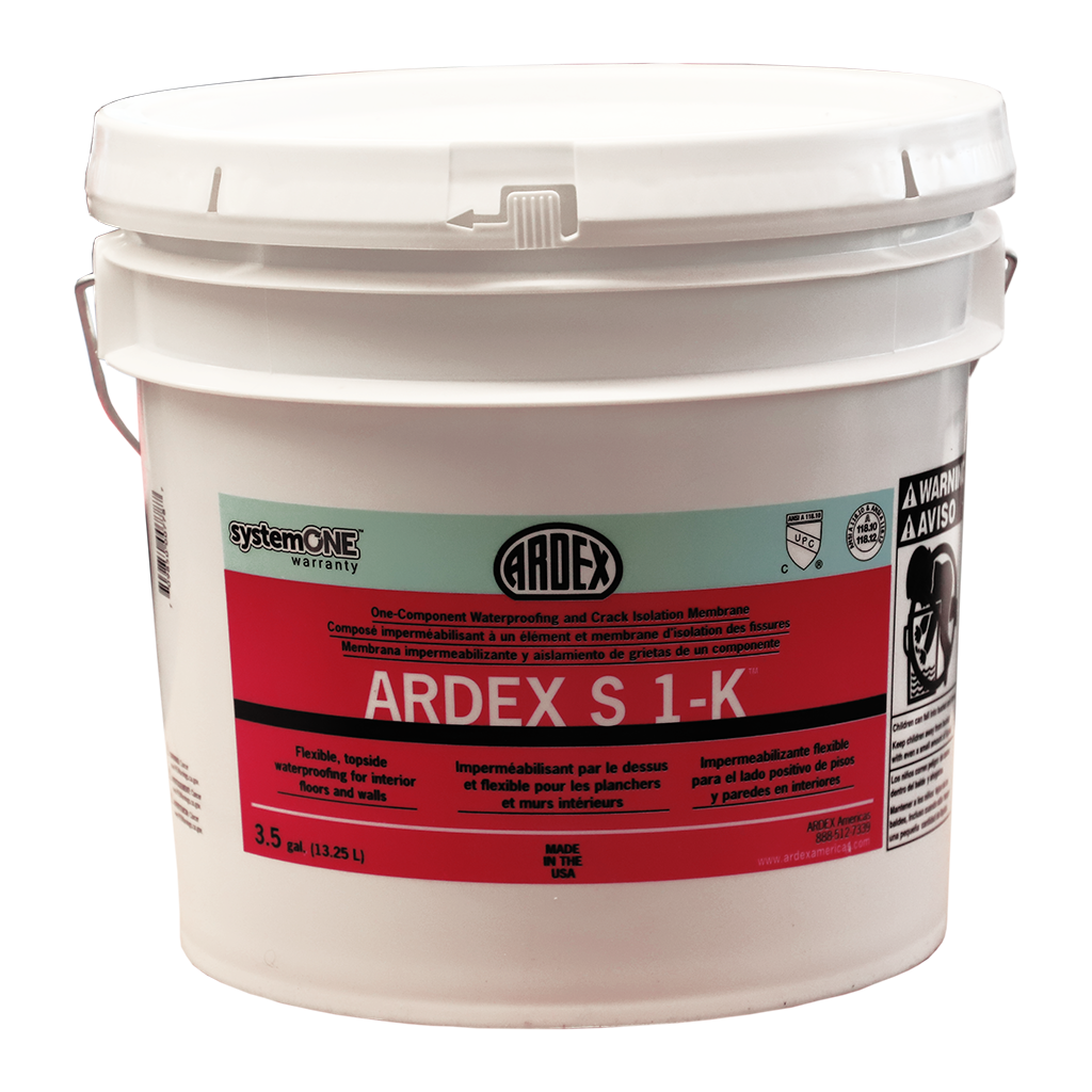Ardex S 1k™ Single Component flexible topside waterproofing for interior floors and walls.