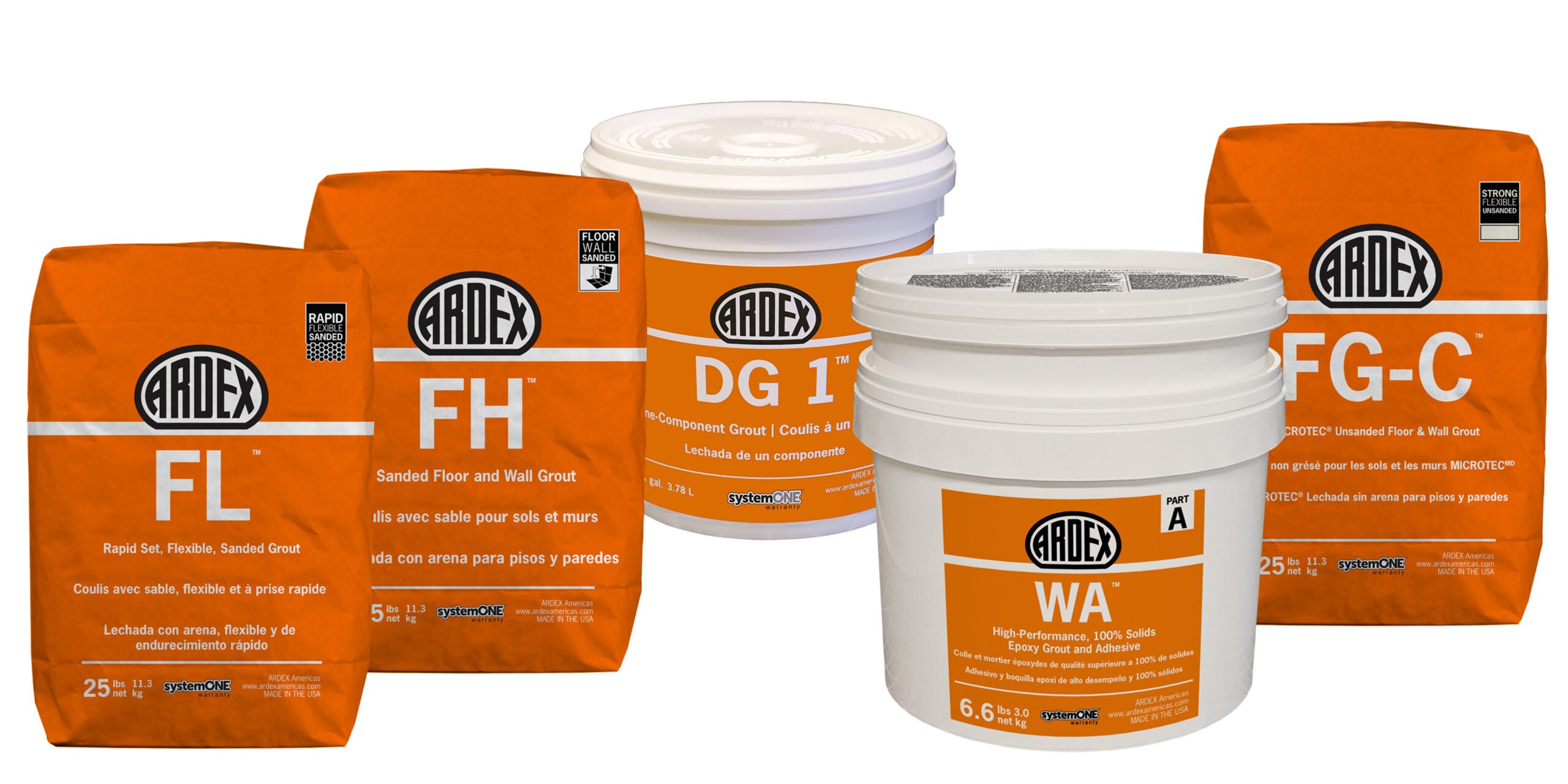 Ardex Products for grouting floor and wall tiles.