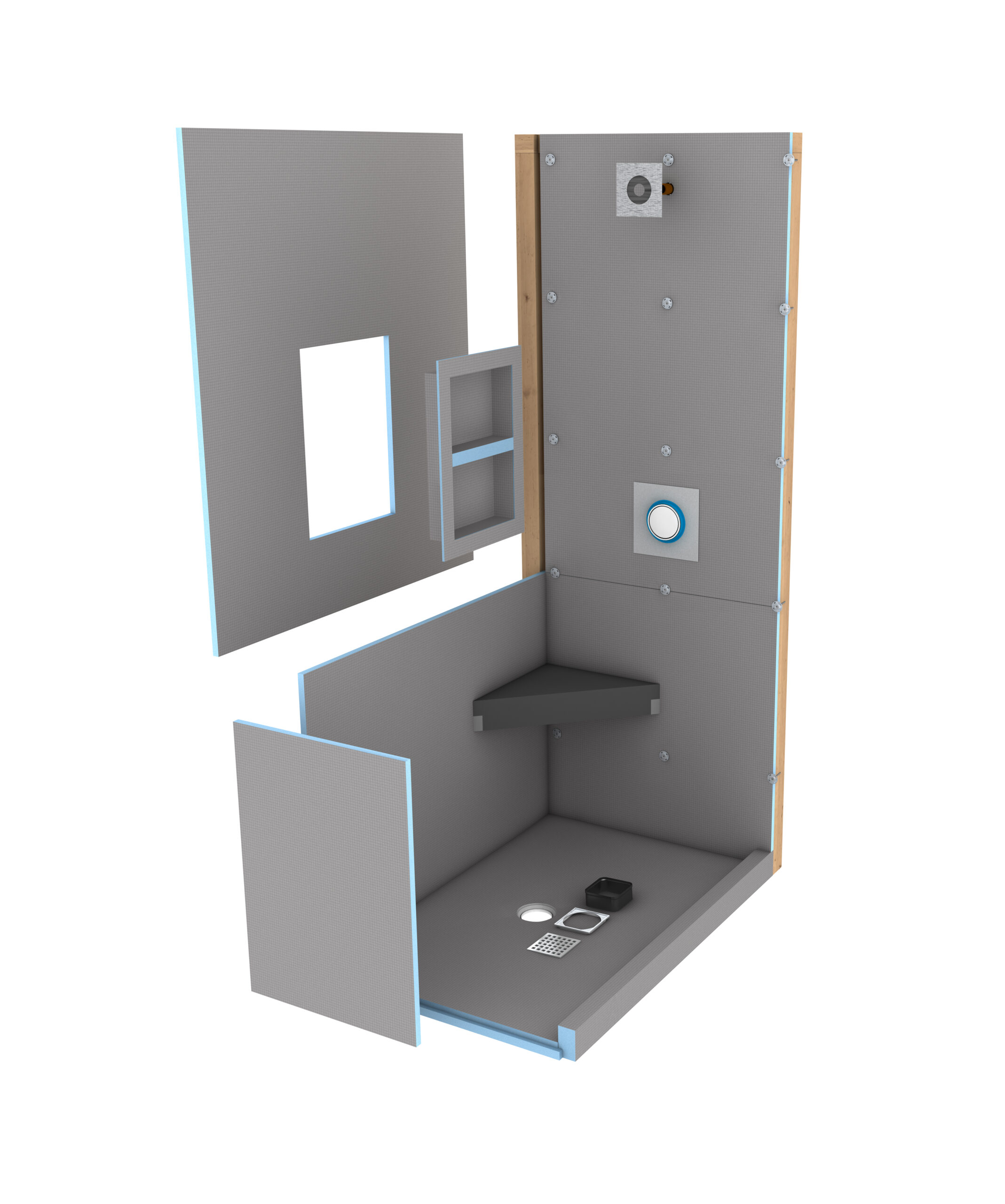 wedi® Fundo® Primo® Shower Kit constructed
