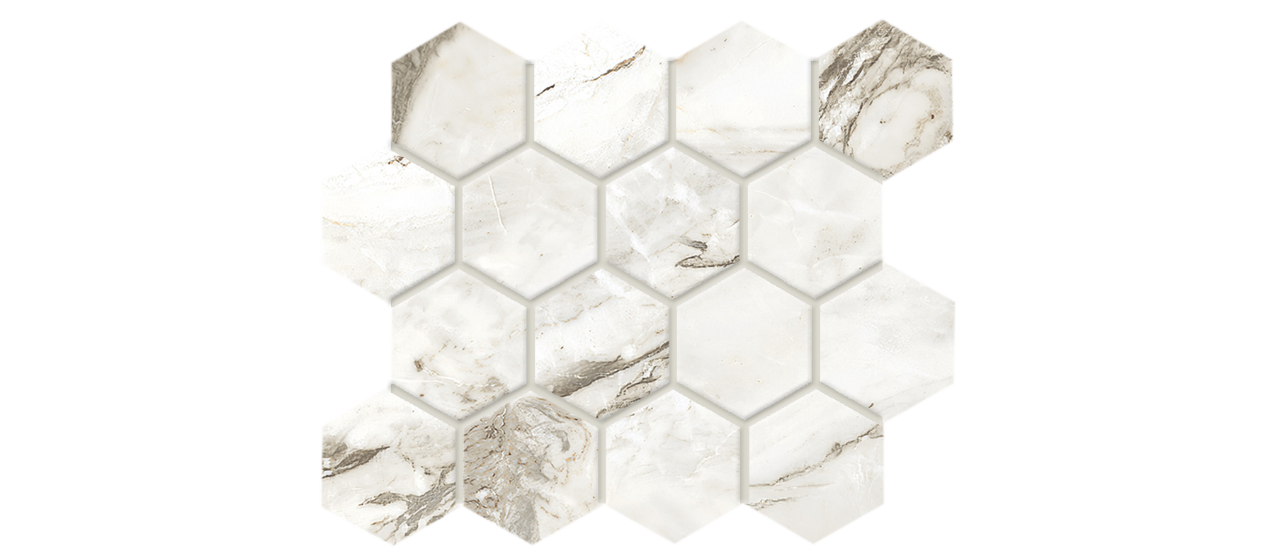 Athos 3x3 Hexagonal Mosaic-Crema Glazed Porcelain