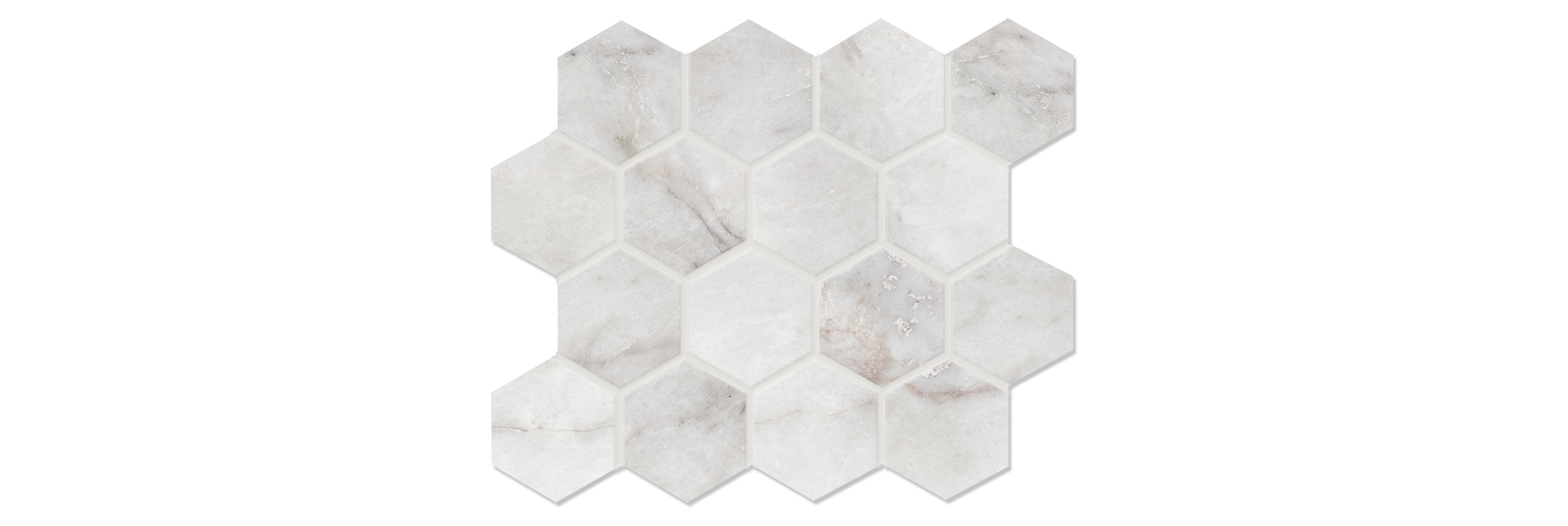 Blanc White 3x3 Matte Hexagonal Porcelain Mosaic