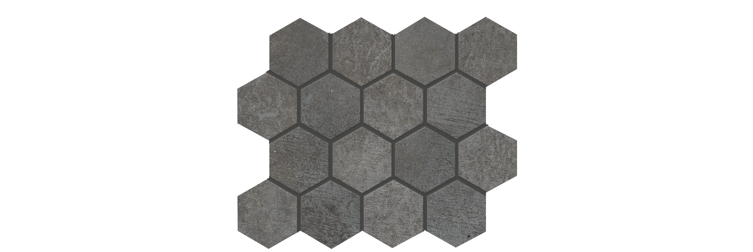 Cementello Dark Gray Matte 3x3 Hexagonal Mosaic