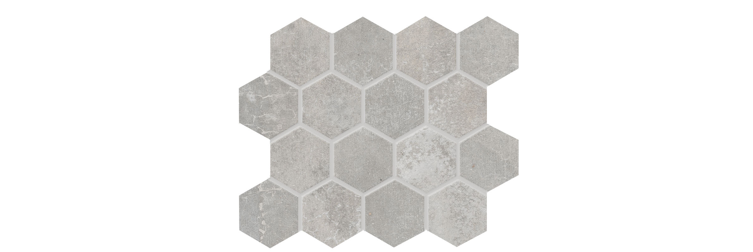 Cementello Light Gray 3x3 Hexagon Matte Porcelain Mosaic