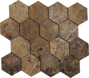 Hekla 3x3 Hexagonal Mosaic 10.25x11.75 Sheet Glazed Porcelain-Magma