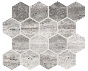 Lineare-3x3-Hexagonal-Mosaic-Silver