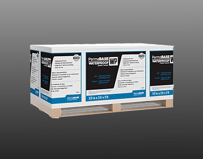 PermaBASE WP® Waterproof Cement Board combines the strength and benefits of PermaBASE® Cement Board with a proprietary waterproofing formulation. Intended for use in wet areas around tubs and showers, PermaBASE WP is perfect for instances where liquid waterproofing has historically been applied over cement boards.
