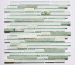 Glass and Stone Linear Blend Mosaics - 5/8" strips on 12" x 12" Sheet - Breeze