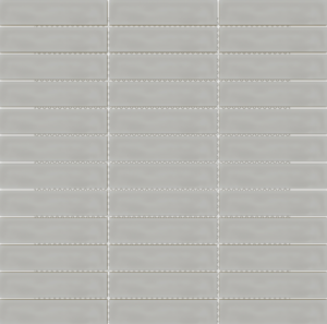 Soldier Stack Light Gray Gloss Ceramic Mosaic - 1" x 4" on 12" x 12" Sheet