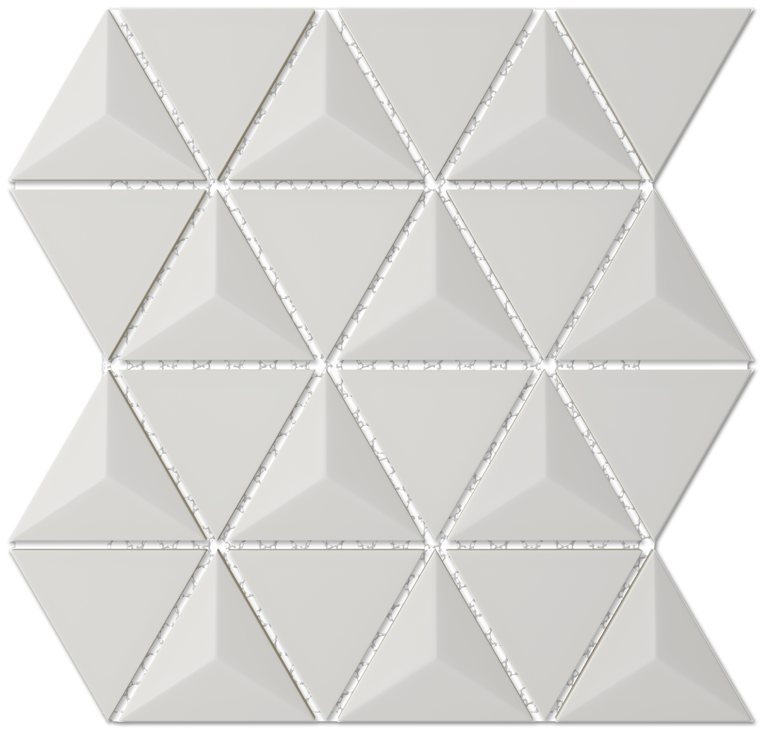 Geometrica Albar- 3d Pyramid- 3"x4" Gloss Ceramic Mosaic on 13"x11" Sheet