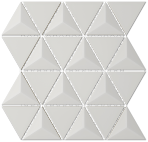 Geometrica Albar- 3d Pyramid- 3"x4" Gloss Ceramic Mosaic on 13"x11" Sheet