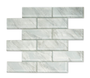2x6 Glass Brick Mosaics -Basics Ice