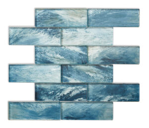 2x6 Glass Brick Mosaics -Basics Water