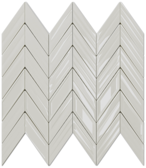 Fletching Albar Glossy Ceramic Mosaic- 1" x 3.5" on 12" x 11.5" Sheet.