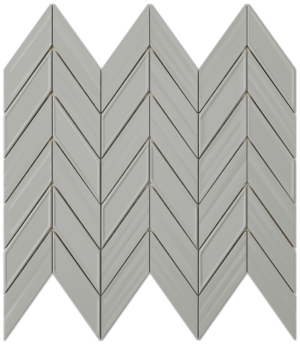Fletching Light Gray Glossy Ceramic Mosaic- 1" x 3.5" on 12" x 11.5" Sheet.