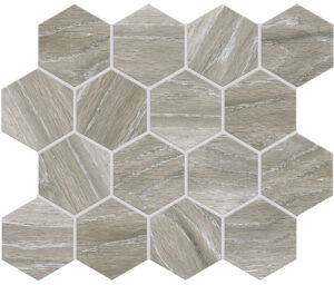 Pacano Gris Porcelain 3x3 Hexagonal Mosaic - 10.25" x 11.75" Sheet