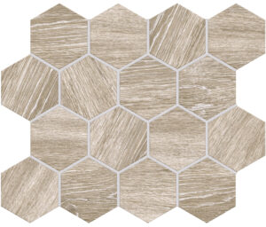 Pacano taupe Porcelain 3x3 Hexagonal Mosaic - 10.25" x 11.75" Sheet