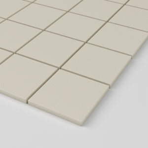 2" Square Mosaics - Textured- Taupe Porcelain- 12" x 12" Sheet - corner view