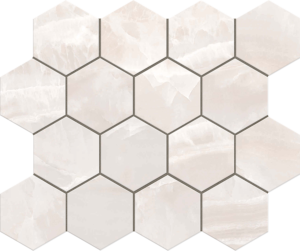 Era Elegant White 3x3 Hexagonal Porcelain Mosaic - 10x12 Sheet