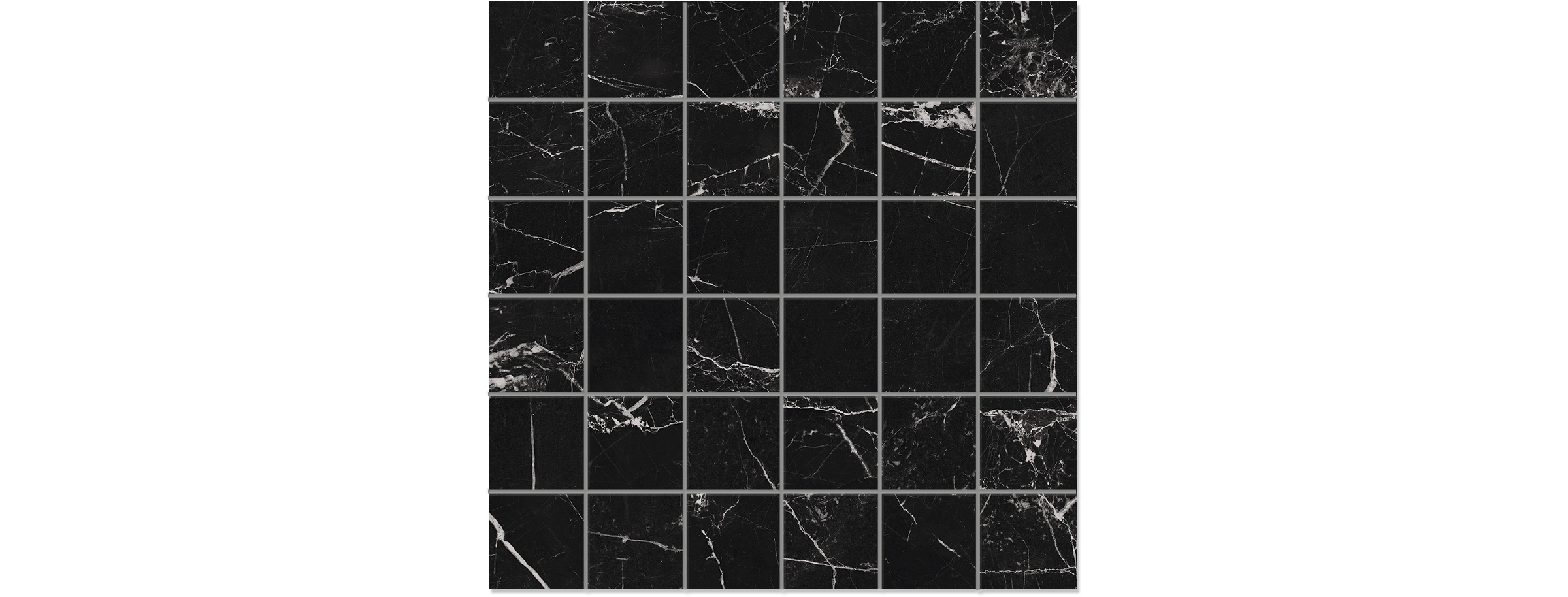 Nero Black 2x2 Porcelain Mosaics - Matte