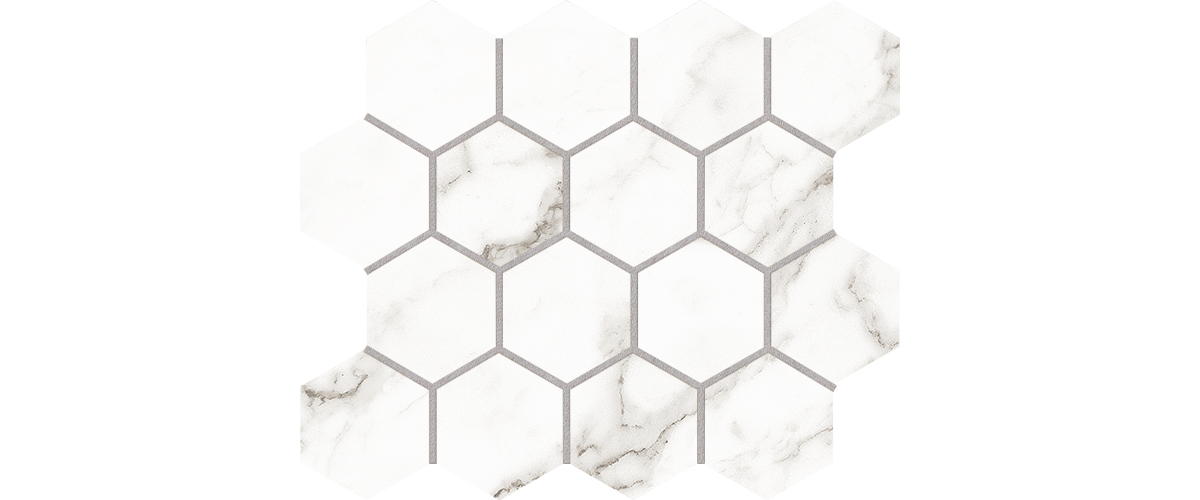 Marbella Bianco 3x3 Hexagonal Mosaic - Matte