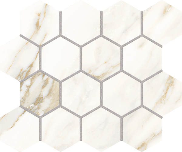 Marbella Oro 3x3 Hexagonal Mosaic - Porcelain