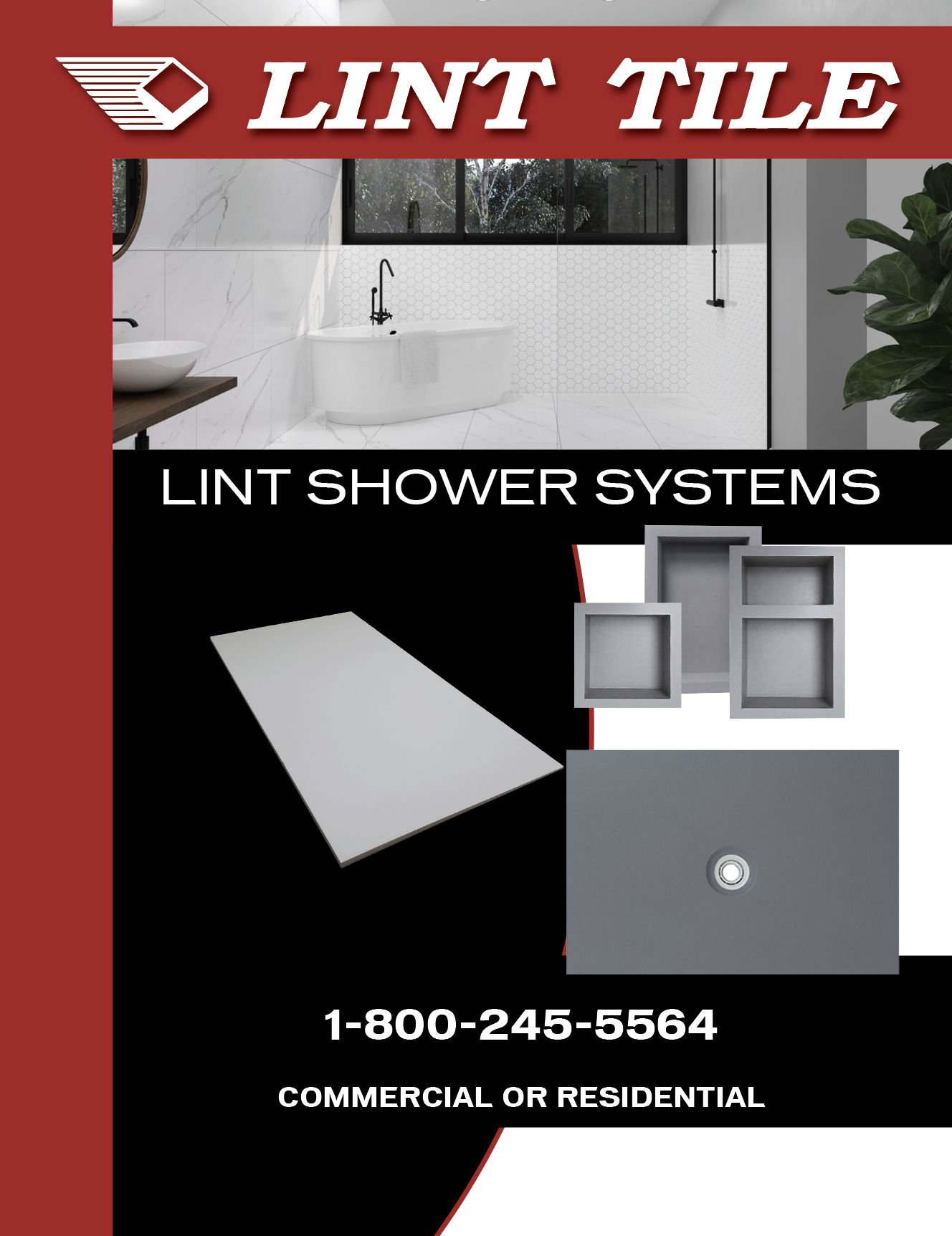 Shower Systems Cover Page for Lint Tile Shower Systems Catalog